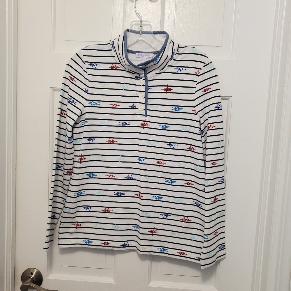 Talbots Hello Saturday Striped Pullover Size P, Nautical, Preppy - Picture 5 of 8